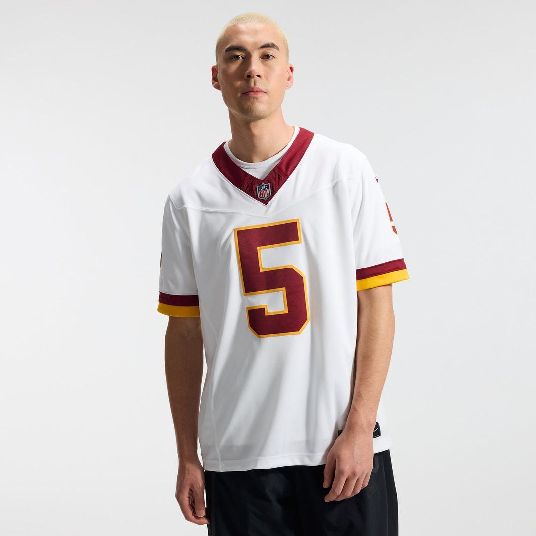 Jayden Daniels Washington Commanders White Vapor F.U.S.E. Stitched Limited Jersey