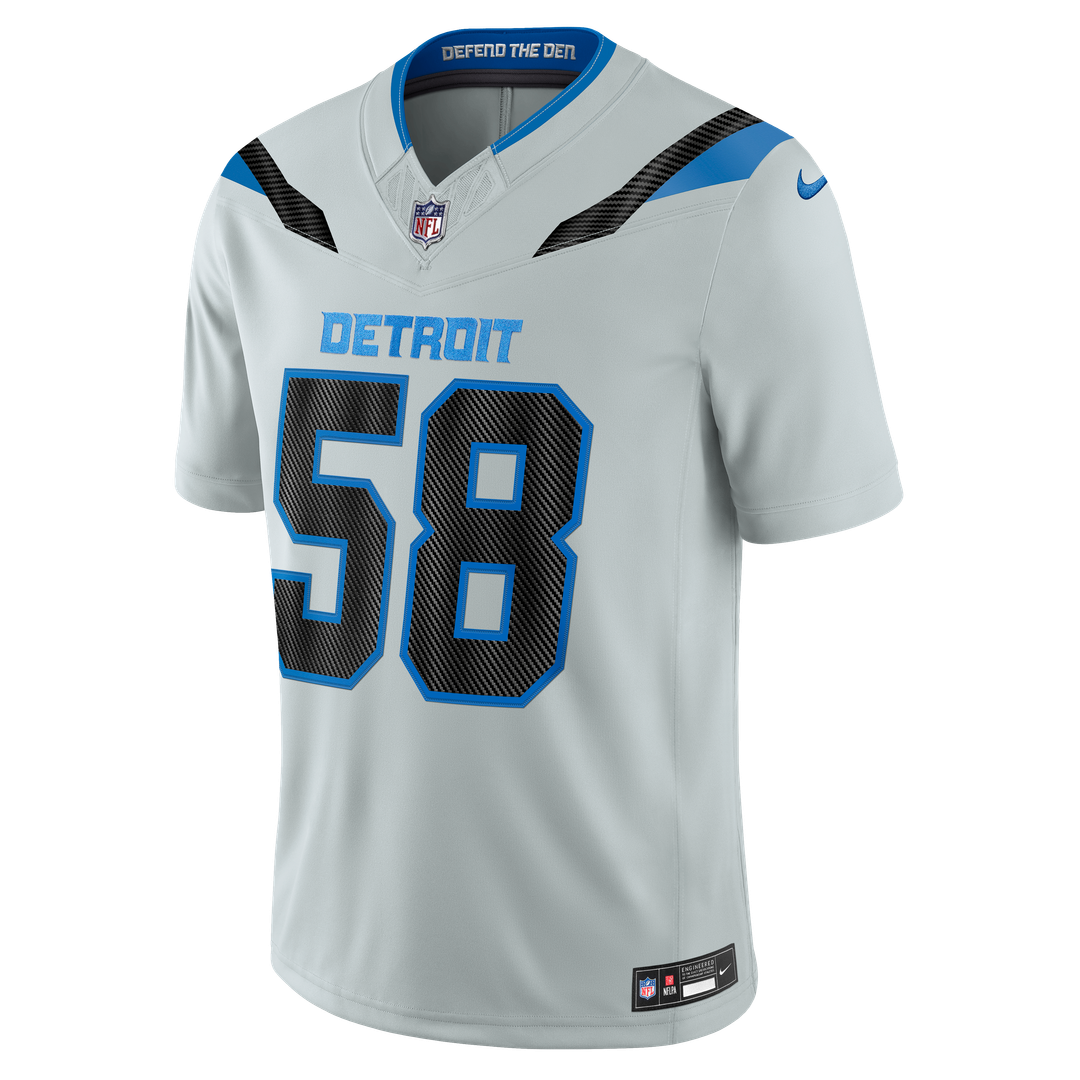Penei Sewell Detroit Lions Silver 2026 Rivalries Collection Stitched Limited Jersey