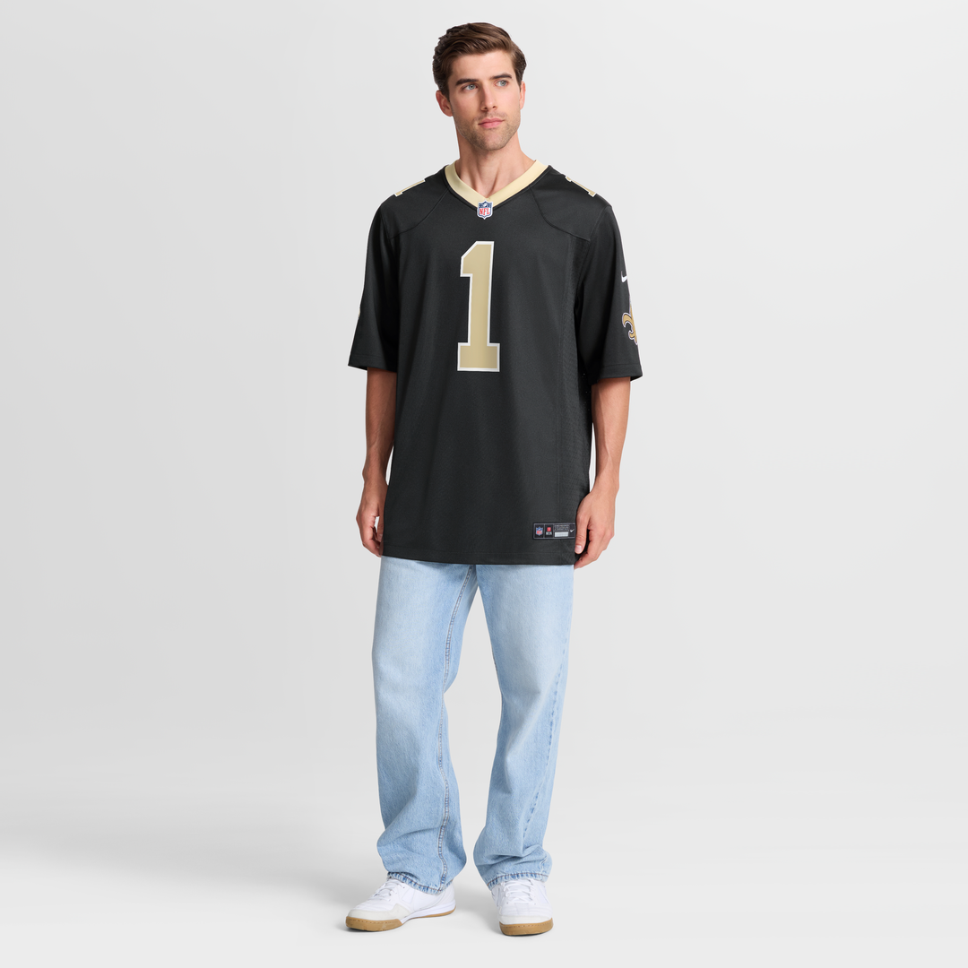 New Orleans Saints Number 1 Groom Black Game Jersey