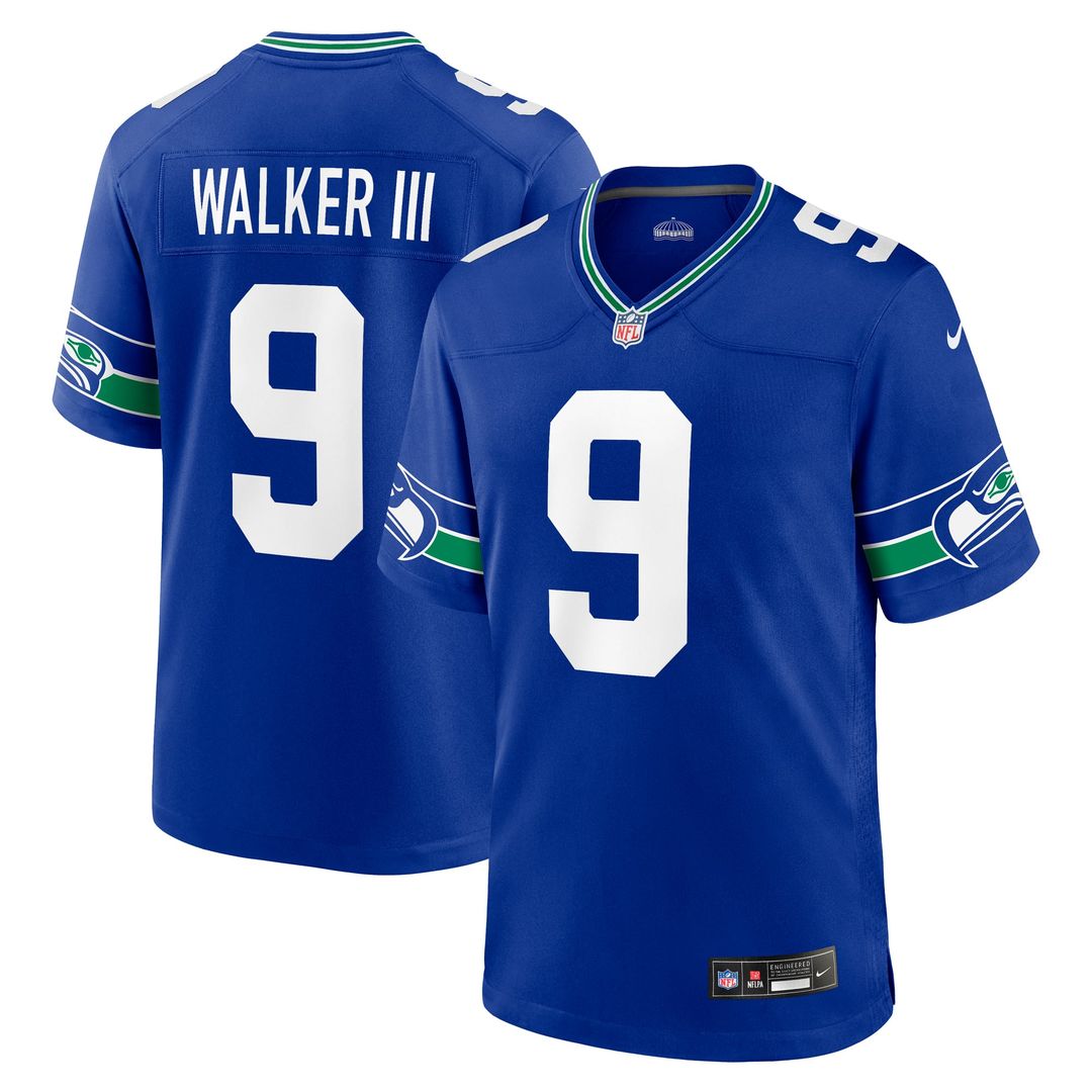 Kenneth Walker III Seattle Seahawks Royal Throwback Player Game Jersey