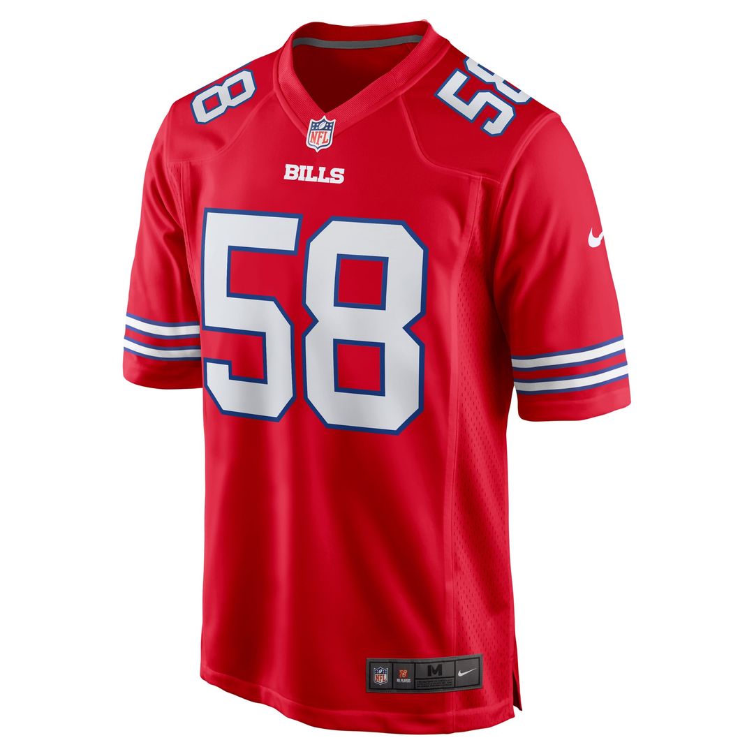 Matt Milano Buffalo Bills Red Alternate Game Jersey