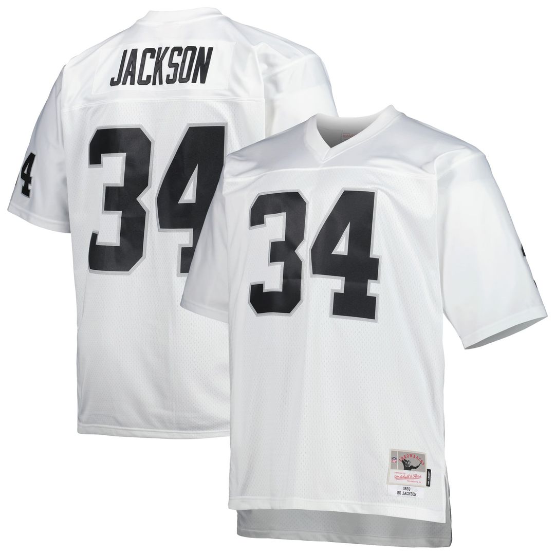 Bo Jackson Las Vegas Raiders White Big & Tall 1988 Retired Player Replica Jersey