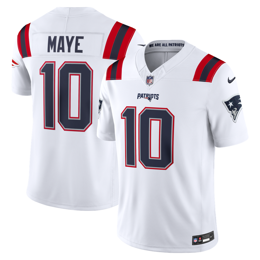 Drake Maye New England Patriots Red Alternate Vapor F.U.S.E. Stitched Limited Jersey
