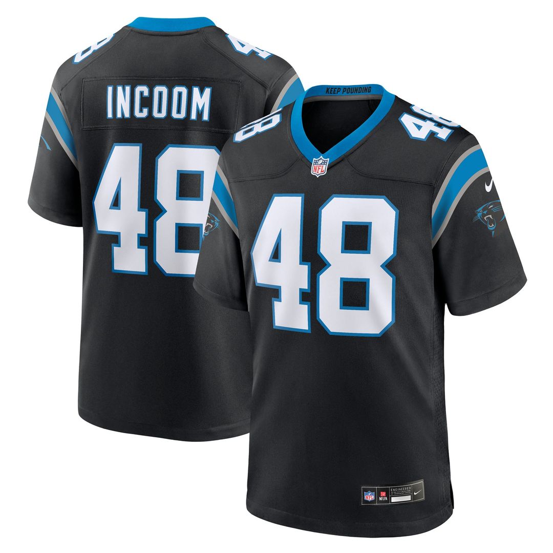 Thomas Incoom Carolina Panthers Black Team Game Jersey