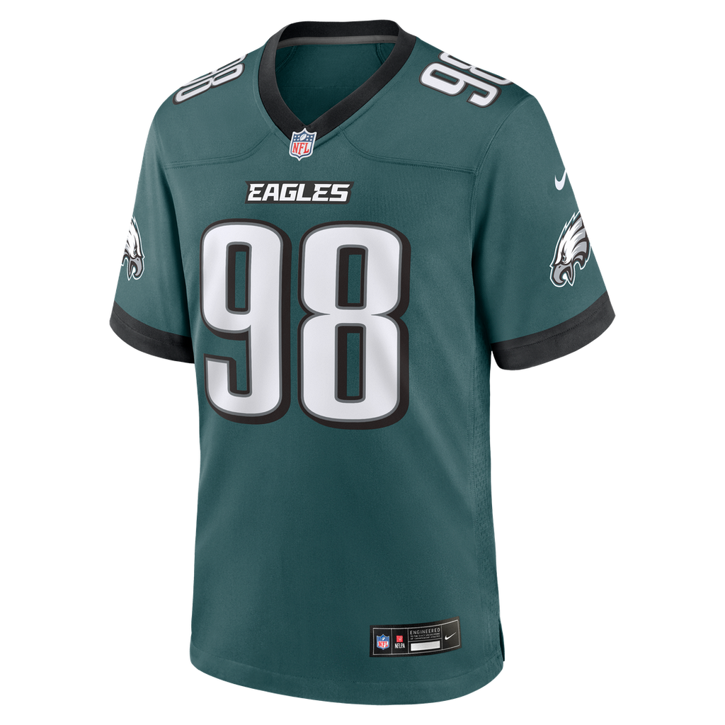 Jalen Carter Philadelphia Eagles Midnight Green Team Game Jersey