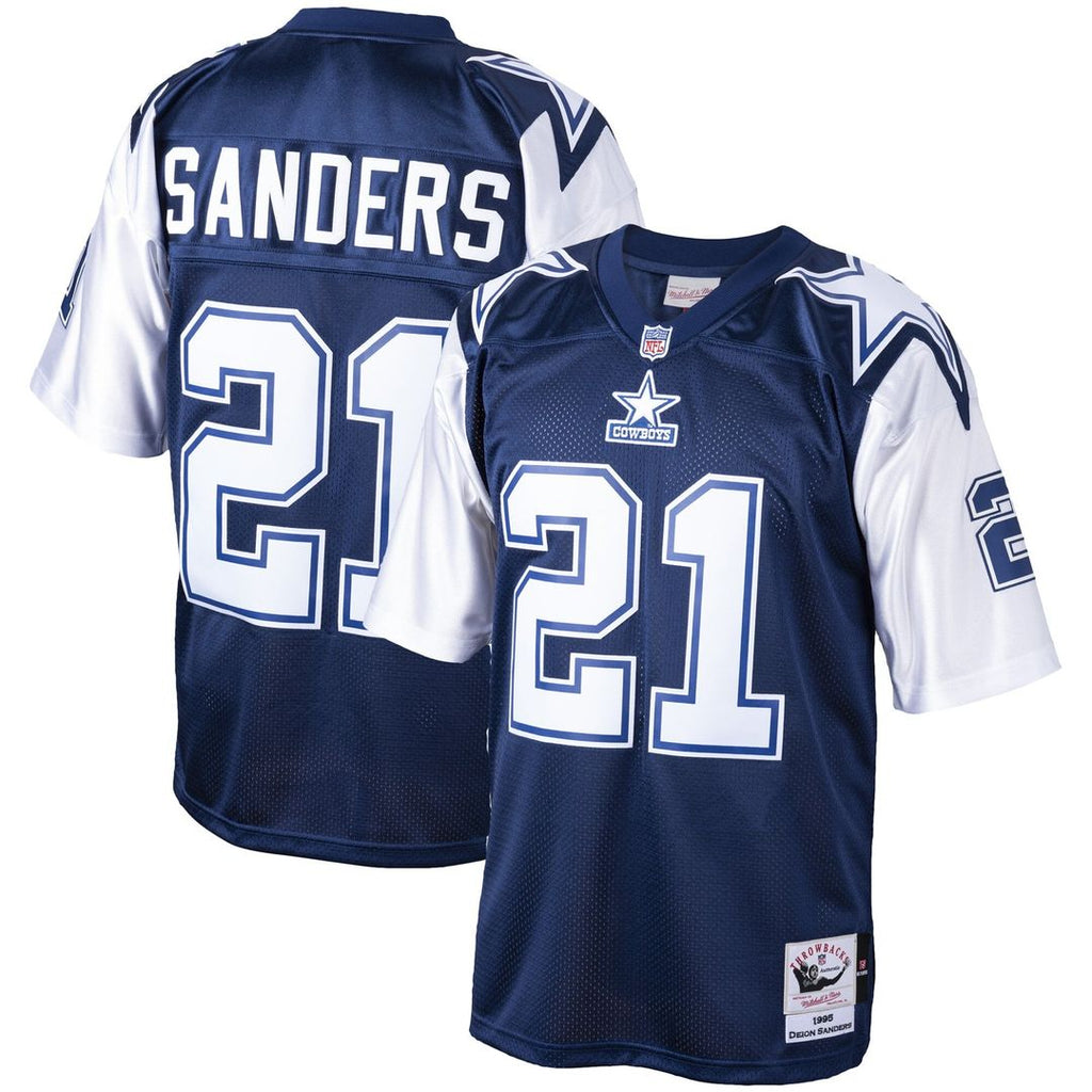 Deion Sanders Dallas Cowboys Navy Big & Tall 1995 Retired Player Replica Jersey