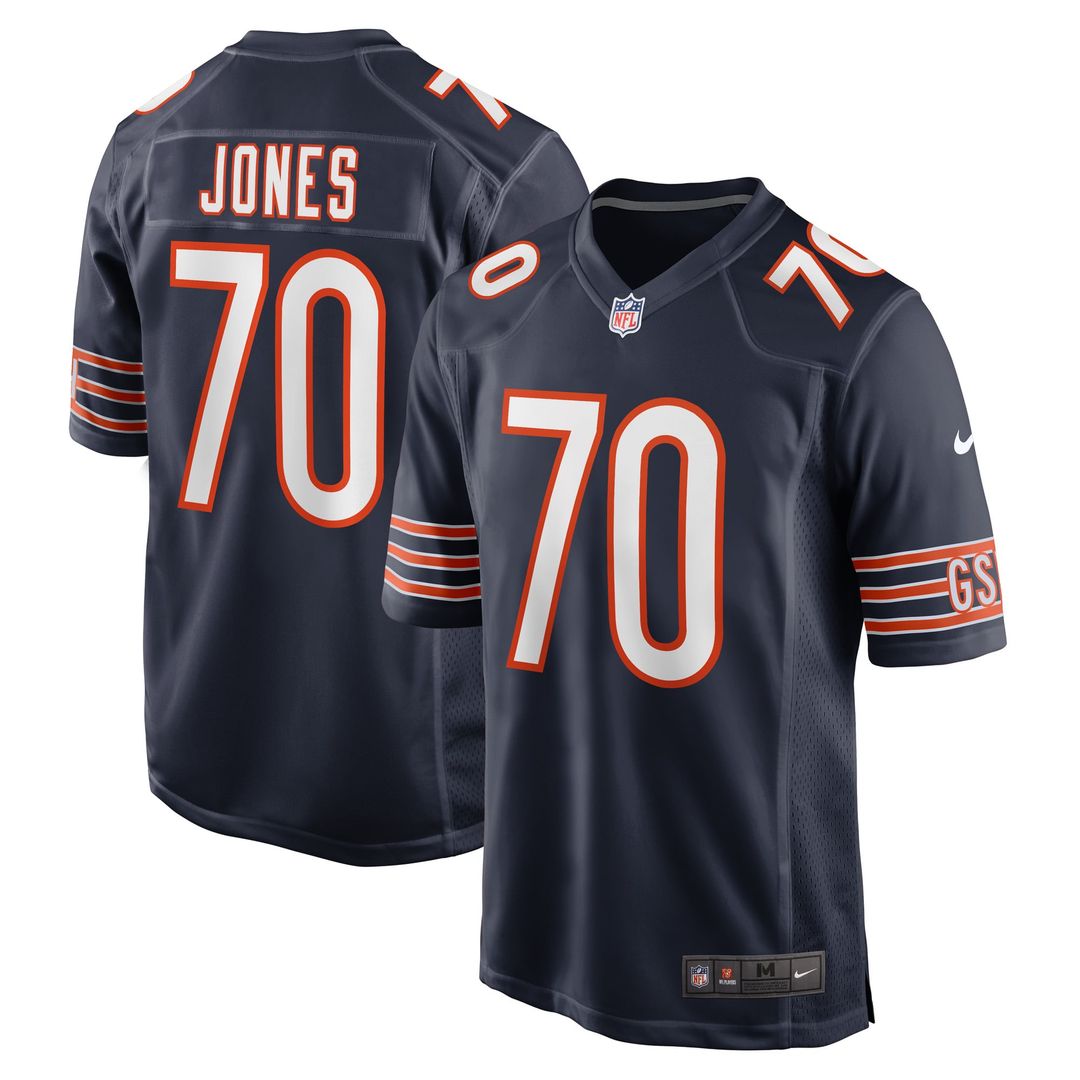 Braxton Jones Chicago Bears Navy Game Player Jersey