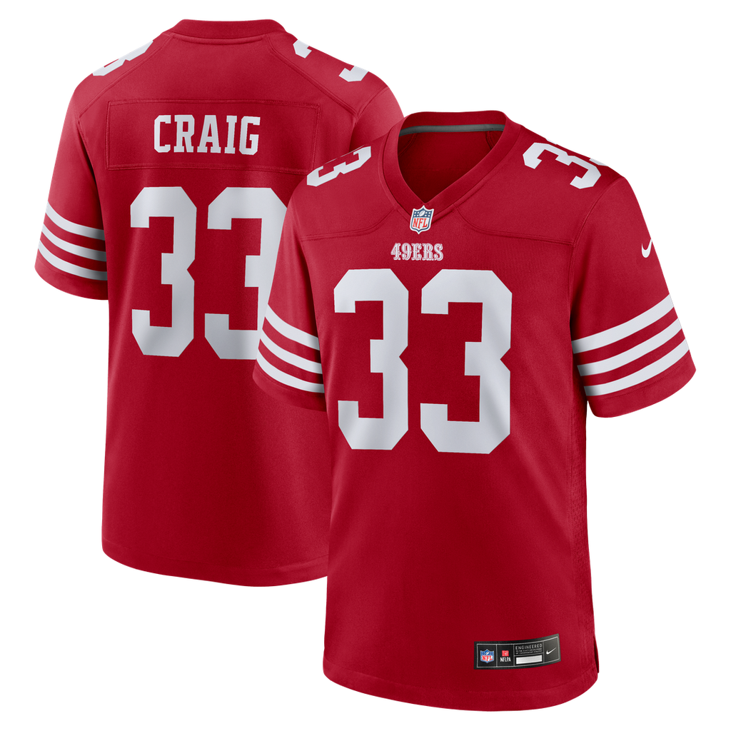 Roger Craig San Francisco 49ers Scarlet Team Retired Game Jersey
