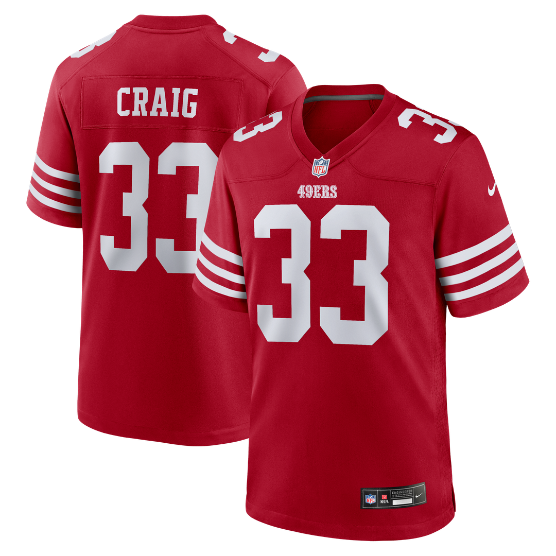 Roger Craig San Francisco 49ers Scarlet Team Retired Game Jersey