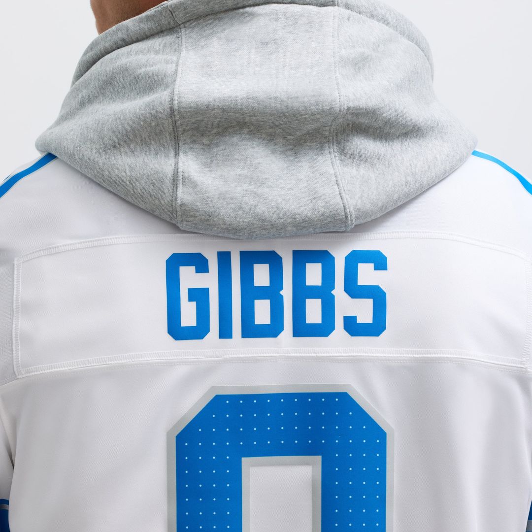 Jahmyr Gibbs Detroit Lions White Vapor F.U.S.E. Limited Jersey