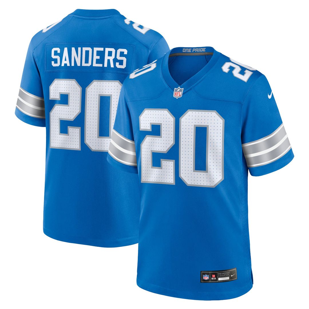 Barry Sanders Detroit Lions Black 2nd Alternate Retired Player Game Jersey