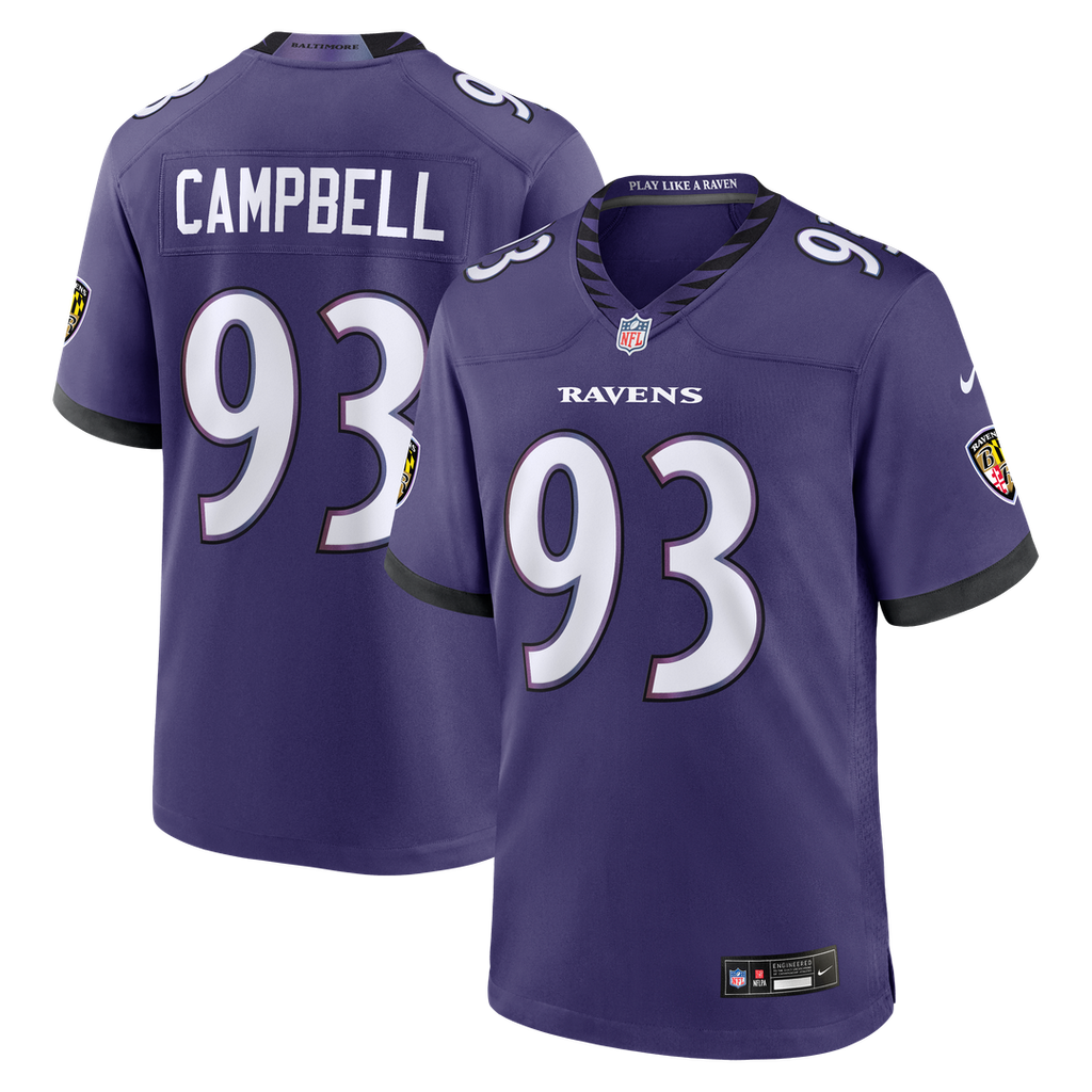 Calais Campbell Baltimore Ravens Purple Team Game Jersey