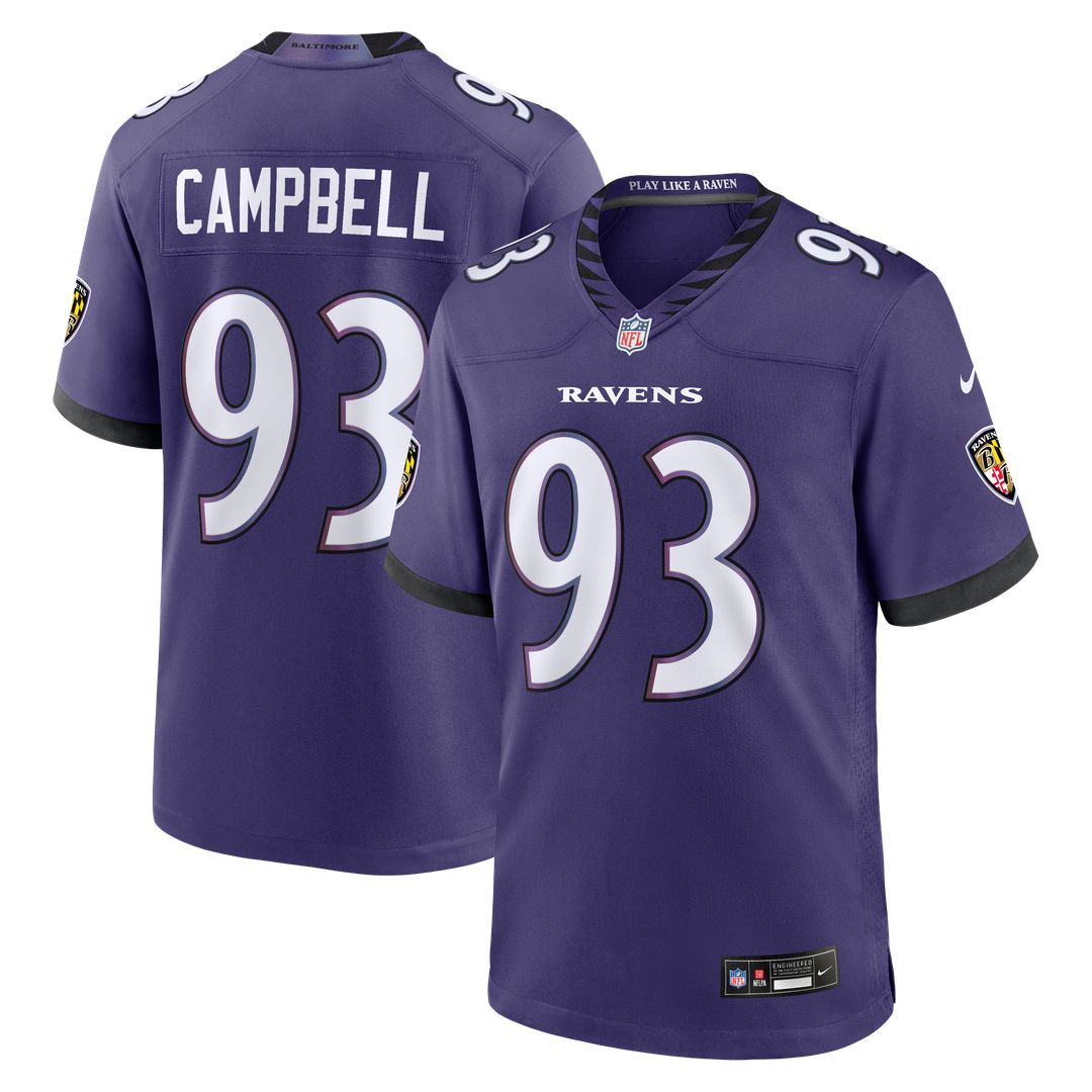 Calais Campbell Baltimore Ravens Purple Team Game Jersey