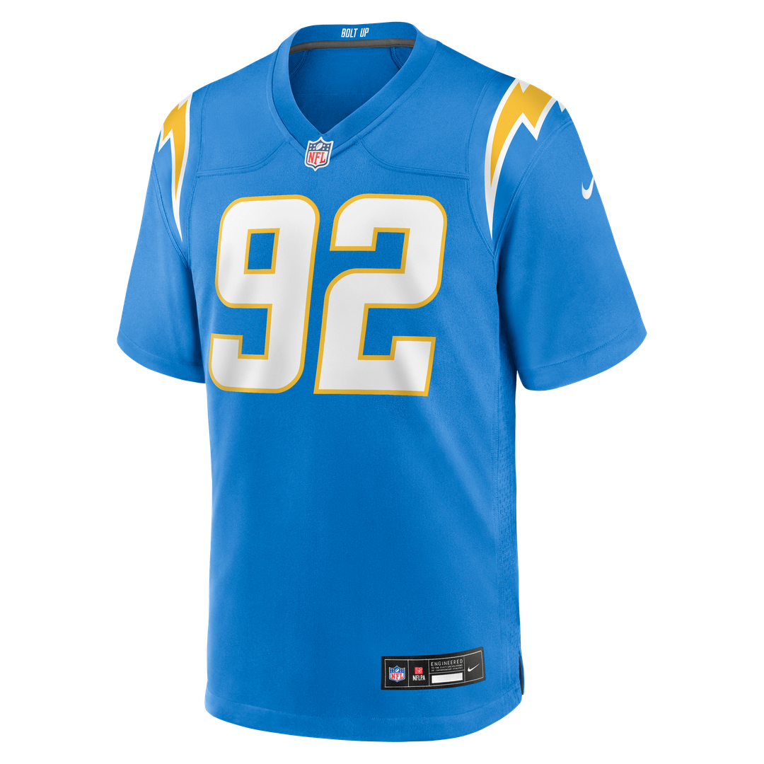 Justin Eboigbe Los Angeles Chargers Powder Blue Team Game Jersey