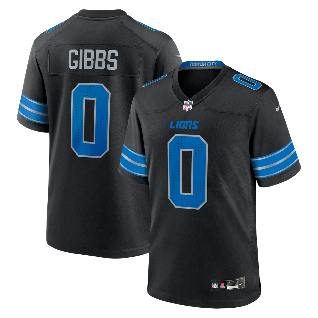 Jahmyr Gibbs Detroit Lions Black 2nd Alternate Game Player Jersey