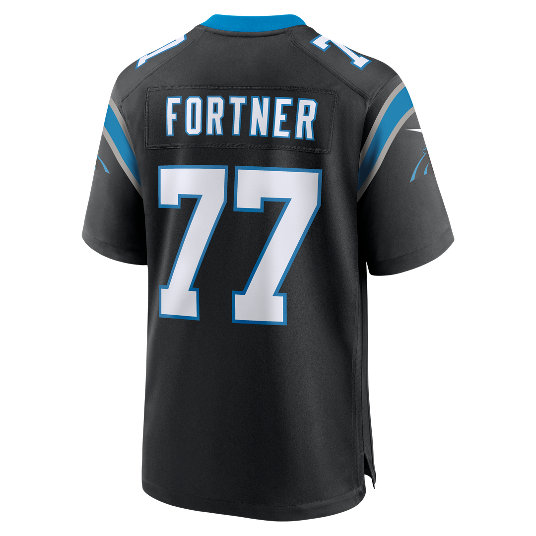 Luke Fortner Carolina Panthers Black Team Game Jersey