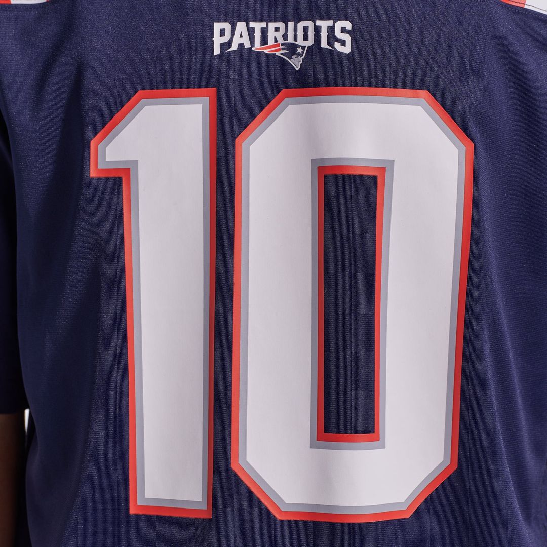 Drake Maye New England Patriots Navy Player Game Jersey