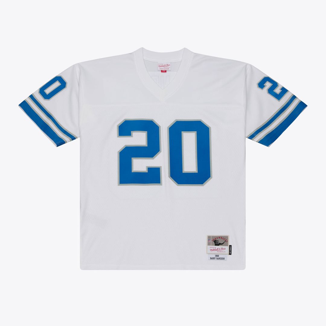 Barry Sanders Detroit Lions White 1989 Legacy Replica Player Jersey