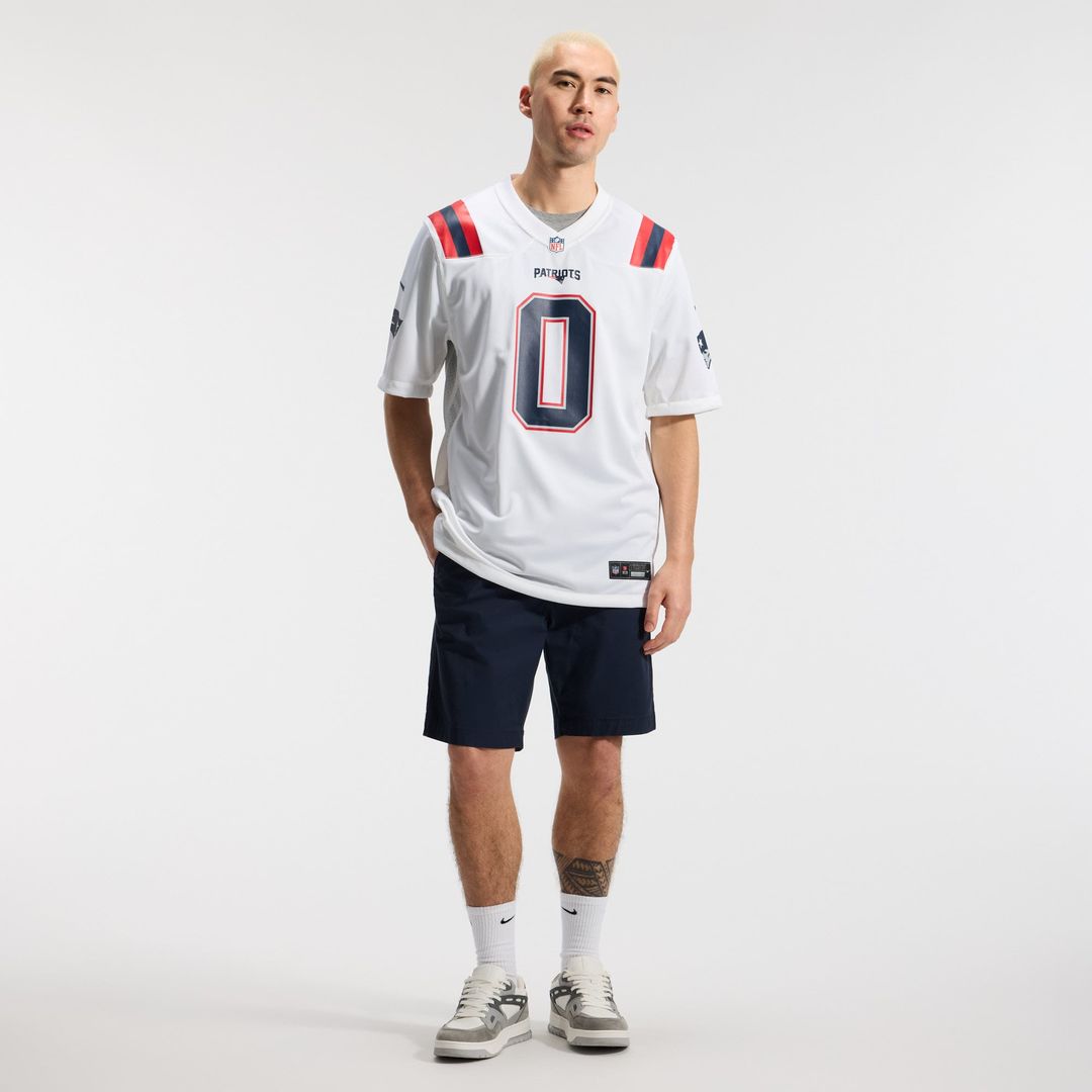 Christian Gonzalez New England Patriots White Game Jersey