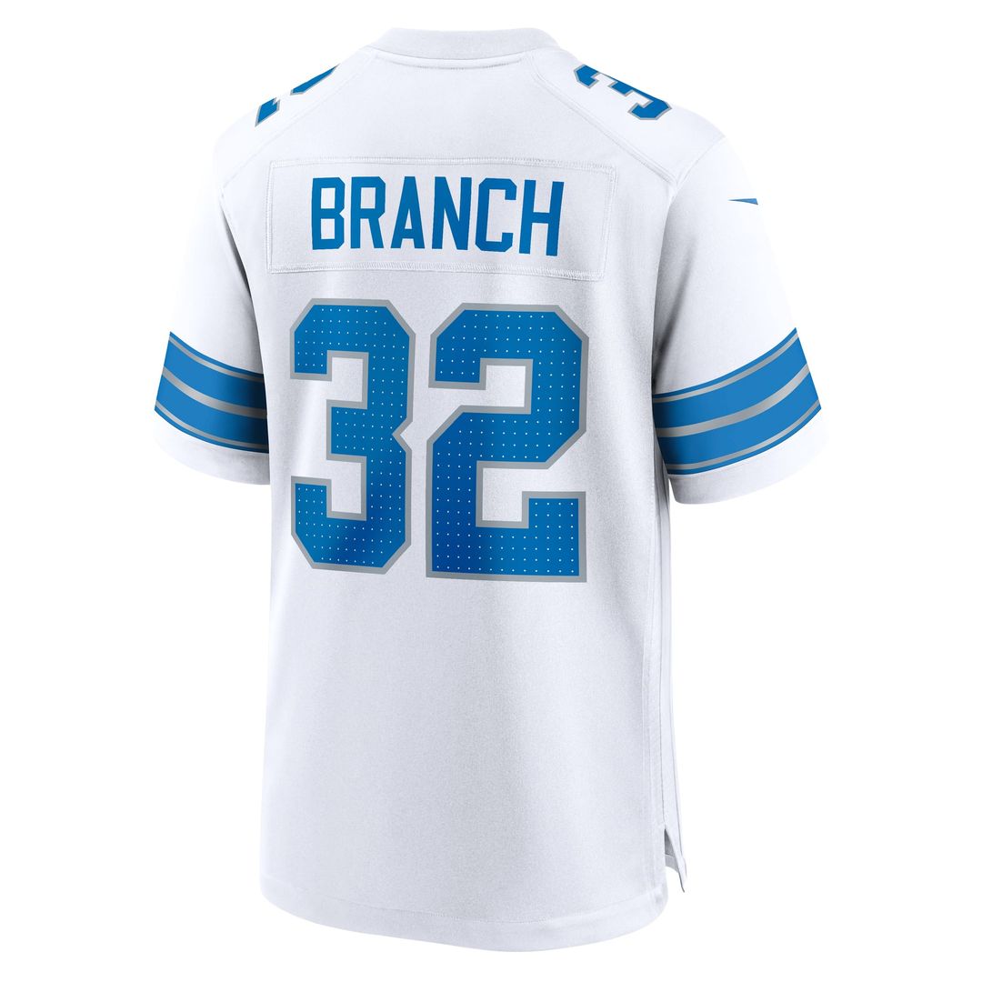 Brian Branch Detroit Lions White White Game Jersey