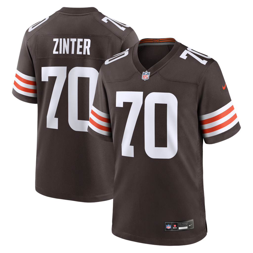 Zak Zinter Cleveland Browns Brown Team Game Jersey