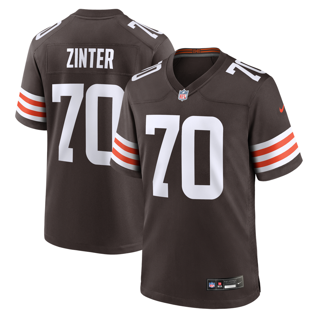 Zak Zinter Cleveland Browns Brown Team Game Jersey