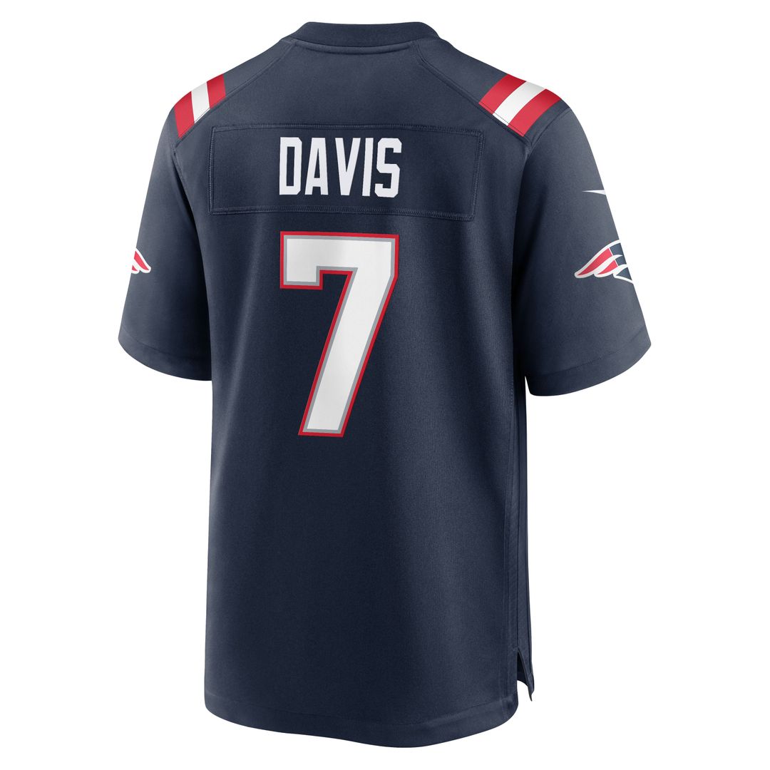 Carlton Davis New England Patriots Navy Team Game Jersey