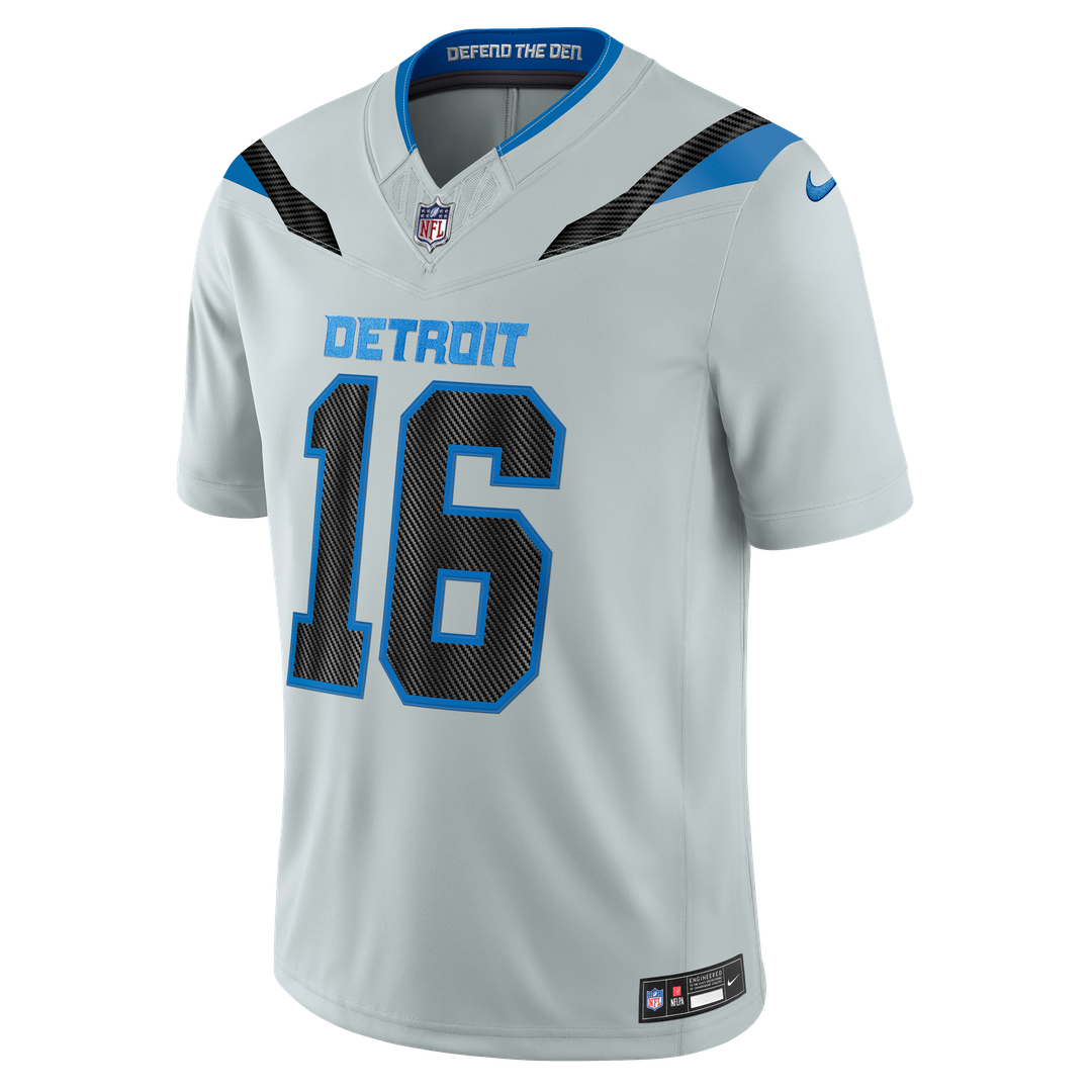 Jared Goff Detroit Lions Silver 2026 Rivalries Collection Stitched Limited Jersey