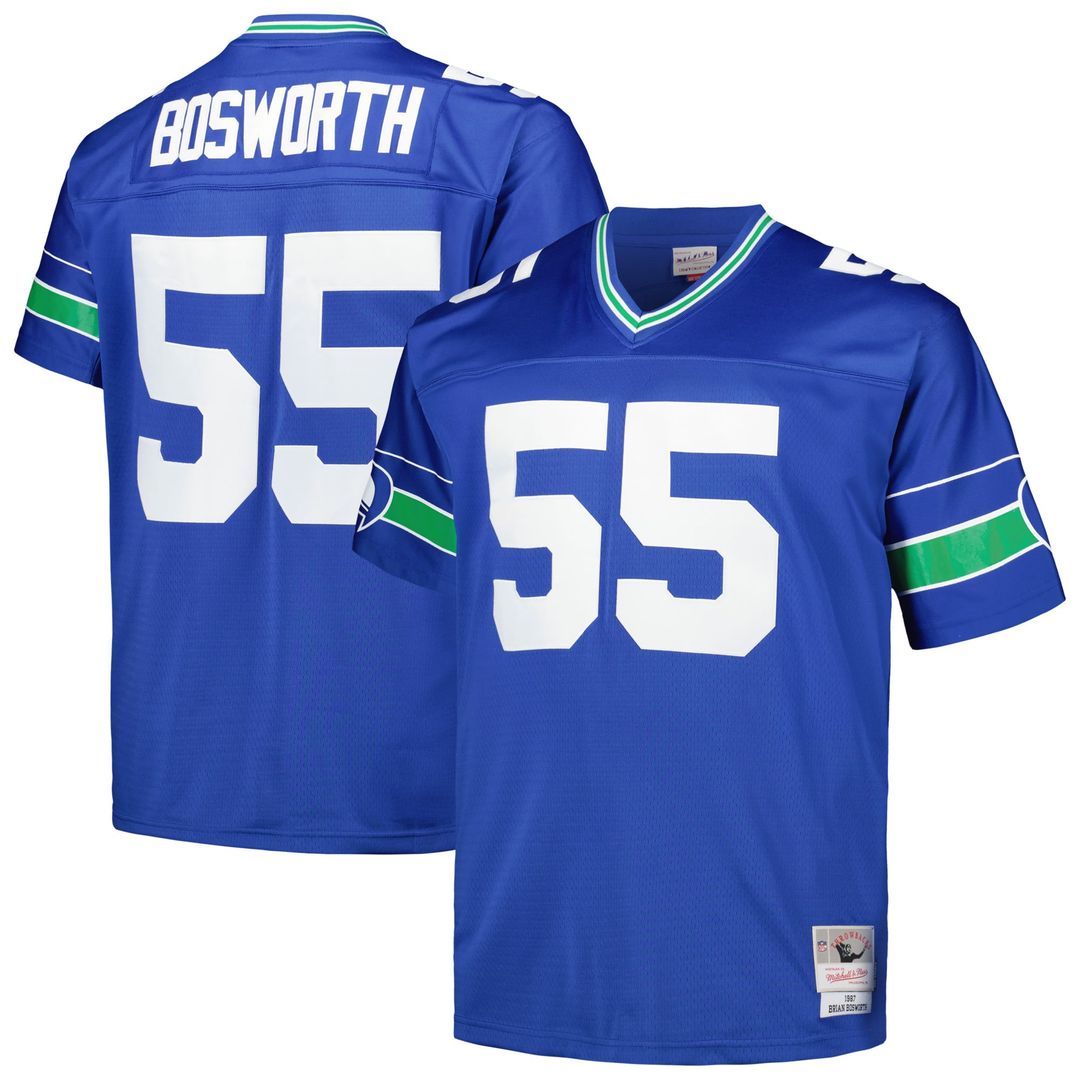 Brian Bosworth Seattle Seahawks Royal Big & Tall 1987 Legacy Retired Player Jersey