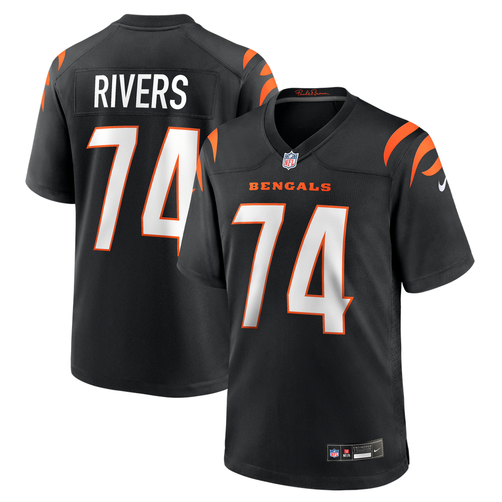 Jalen Rivers Cincinnati Bengals Black Team Game Jersey