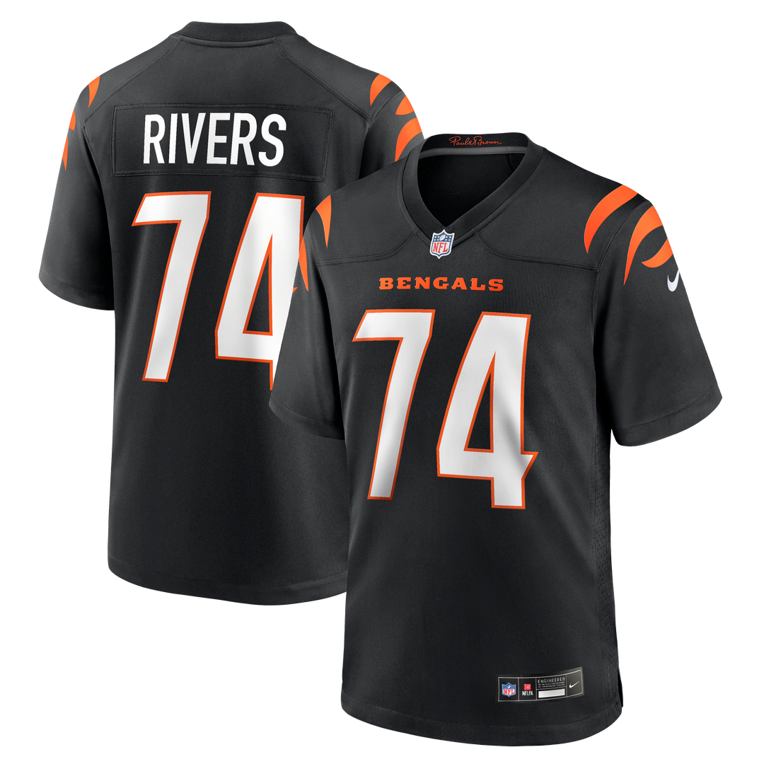 Jalen Rivers Cincinnati Bengals Black Team Game Jersey