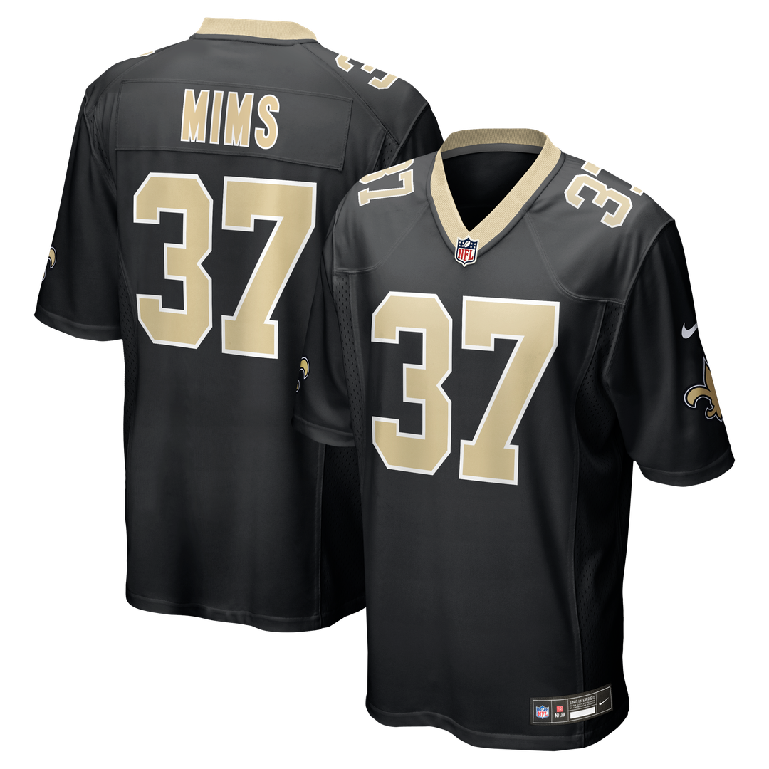 Jordan Mims New Orleans Saints Black Team Game Jersey