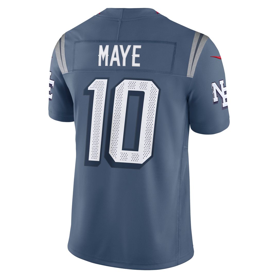 Drake Maye New England Patriots Blue Rivalries Collection Stitched Limited Jersey