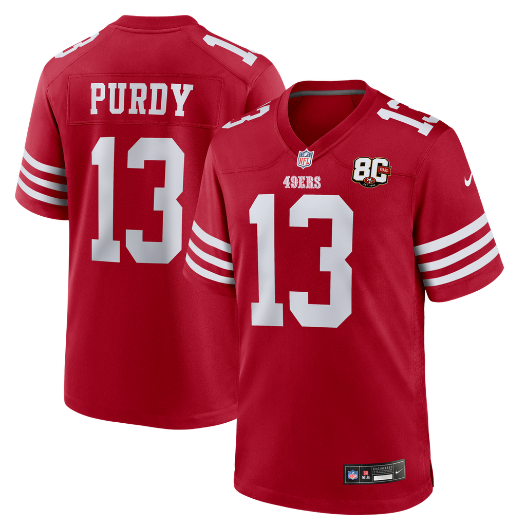 Brock Purdy San Francisco 49ers Scarlet 80th Anniversary Game Jersey