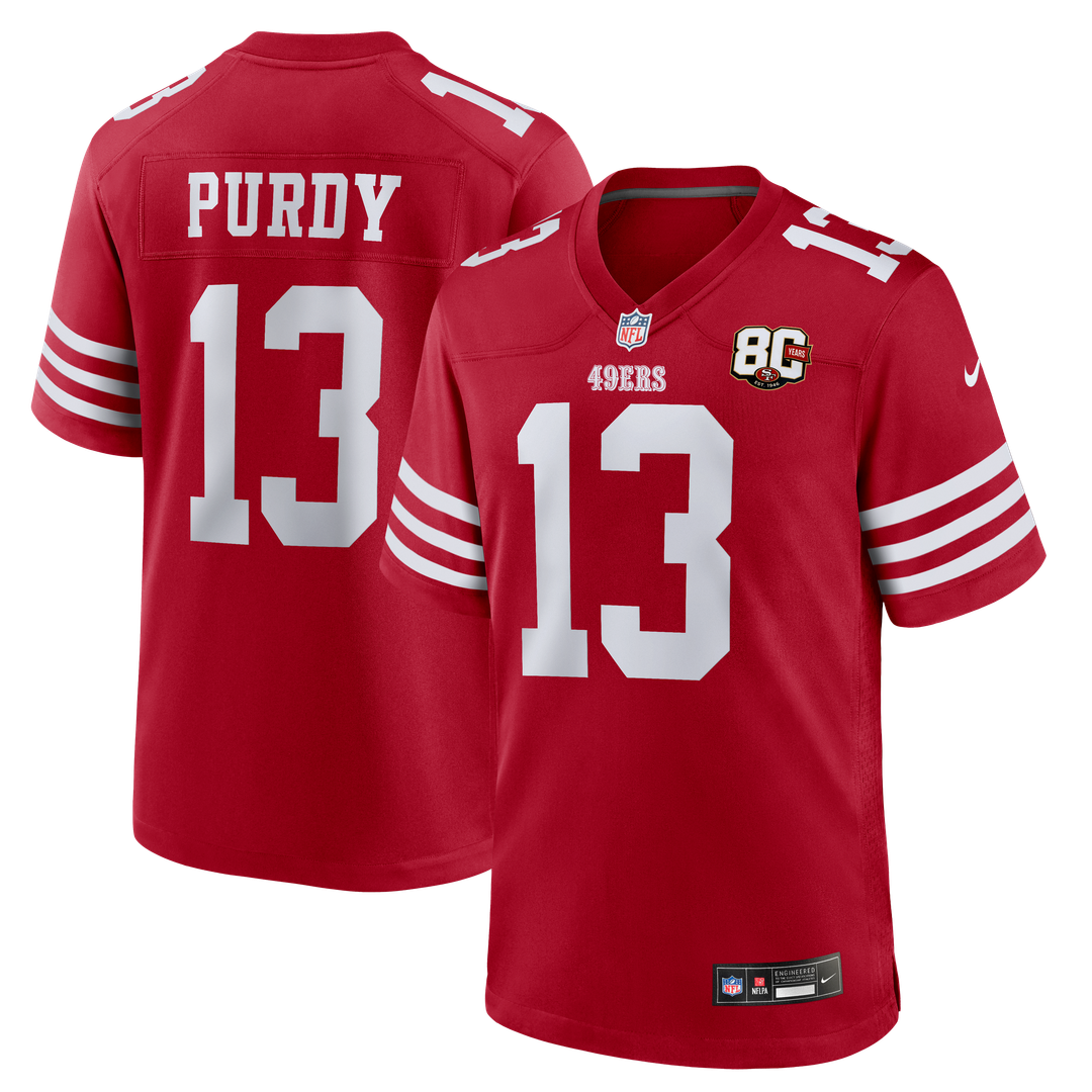 Brock Purdy San Francisco 49ers White 80th Anniversary Game Jersey