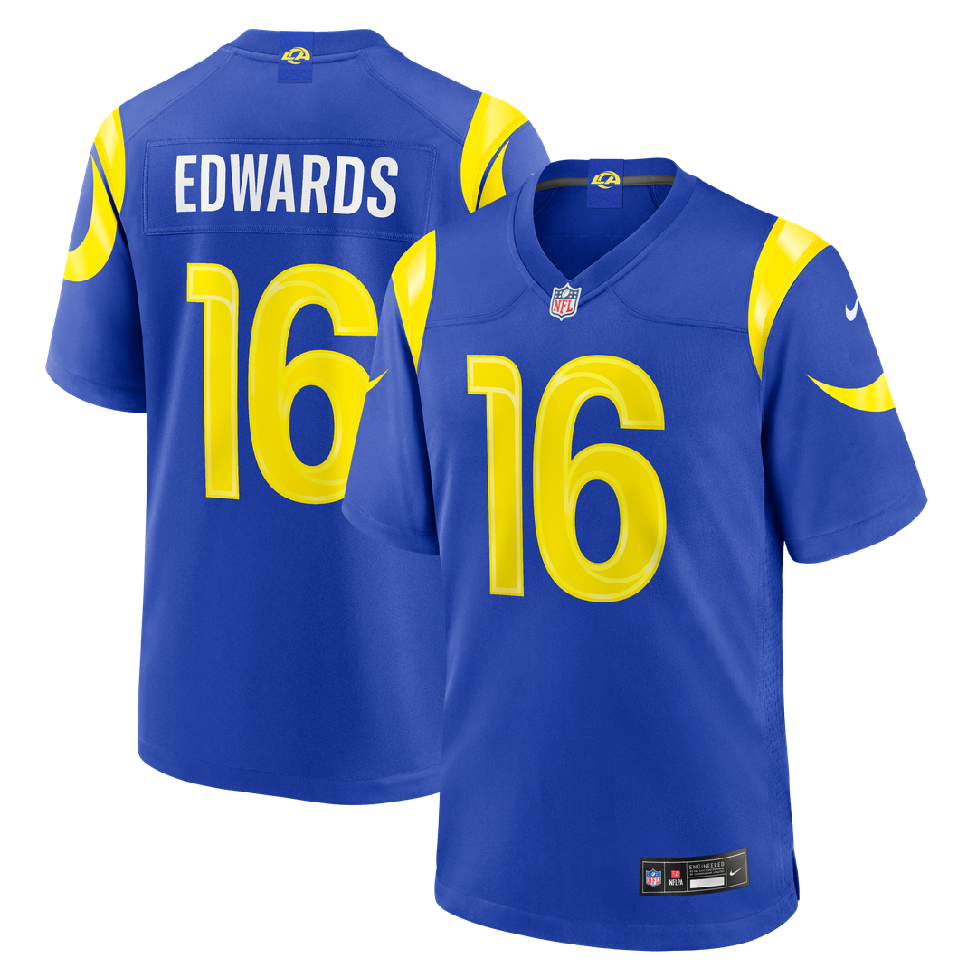 Tru Edwards Los Angeles Rams Royal Team Game Jersey