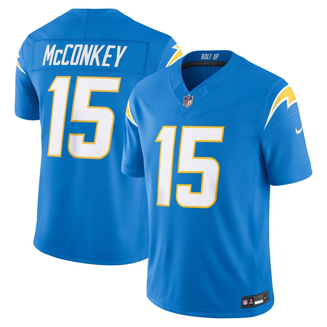 Ladd McConkey Los Angeles Chargers Powder Blue Team Vapor F.U.S.E. Stitched Limited Jersey