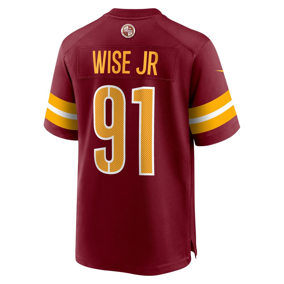 Deatrich Wise Jr. Washington Commanders Burgundy Team Game Jersey