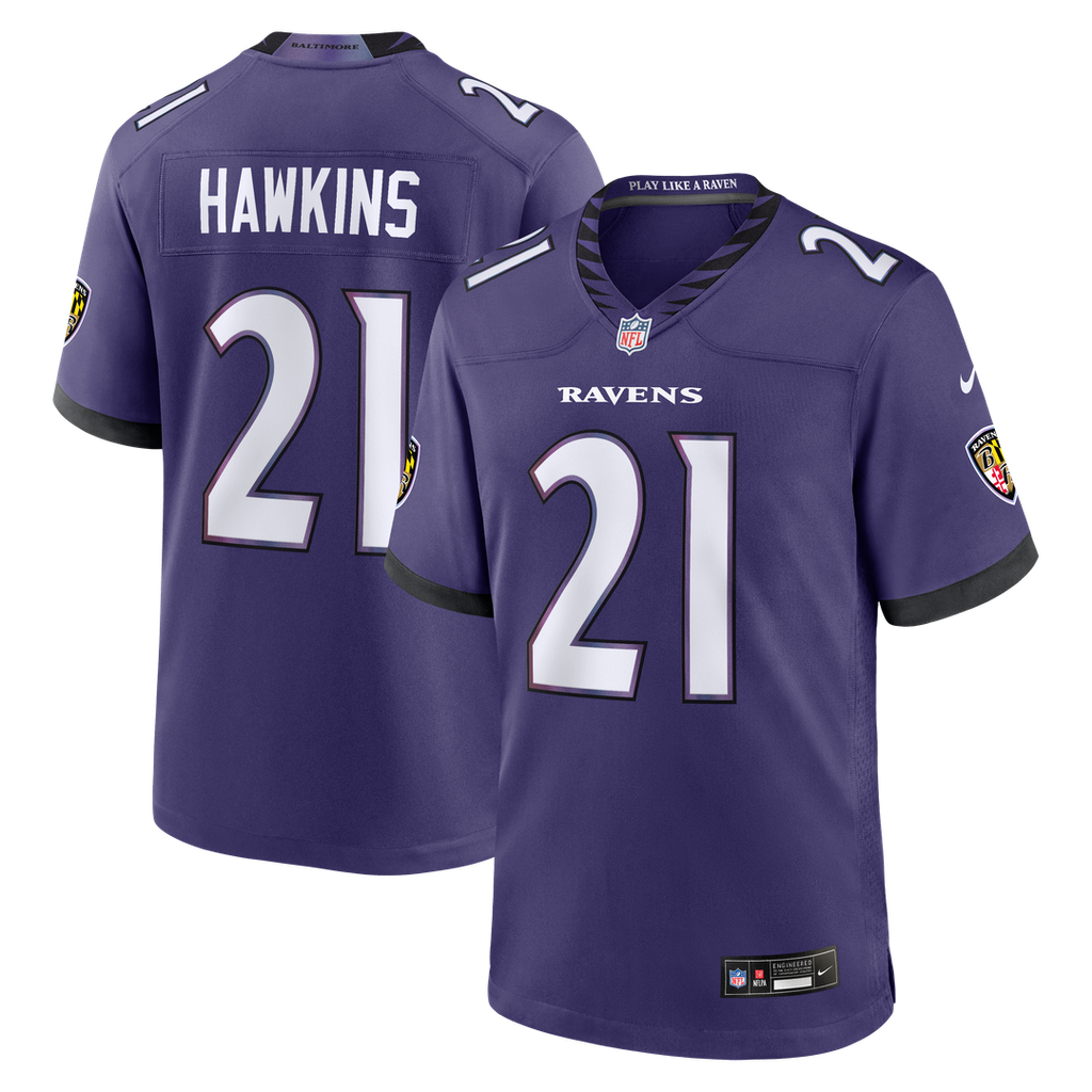 Jaylinn Hawkins Baltimore Ravens Purple Team Game Jersey