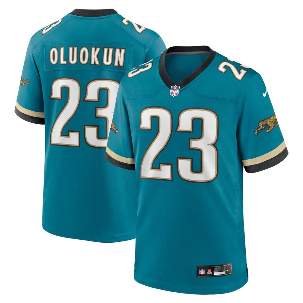 Foye Oluokun Jacksonville Jaguars Teal Prowler Throwback Player Game Jersey