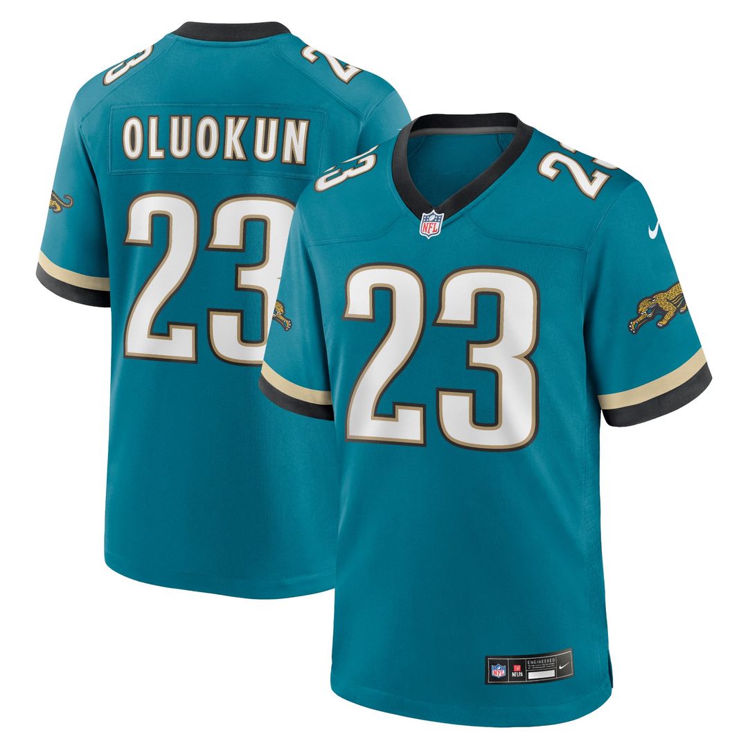 Foye Oluokun Jacksonville Jaguars Teal Prowler Throwback Player Game Jersey
