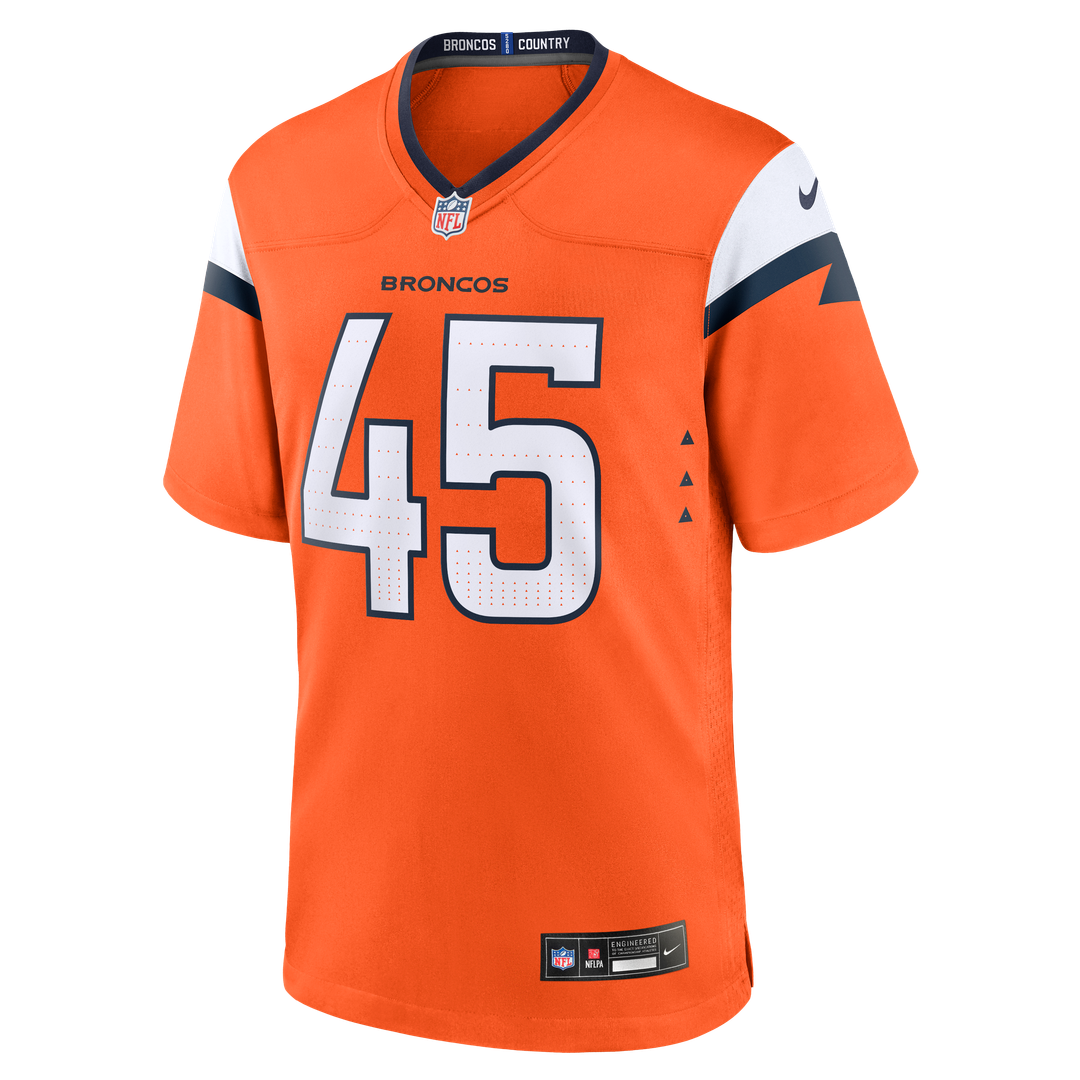 Nate Adkins Denver Broncos Orange Team Game Jersey