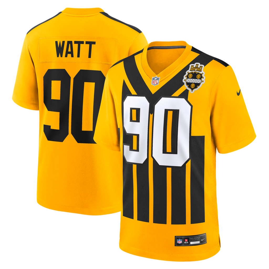 T.J. Watt Pittsburgh Steelers Gold Alternate 1933 Throwback Game Jersey