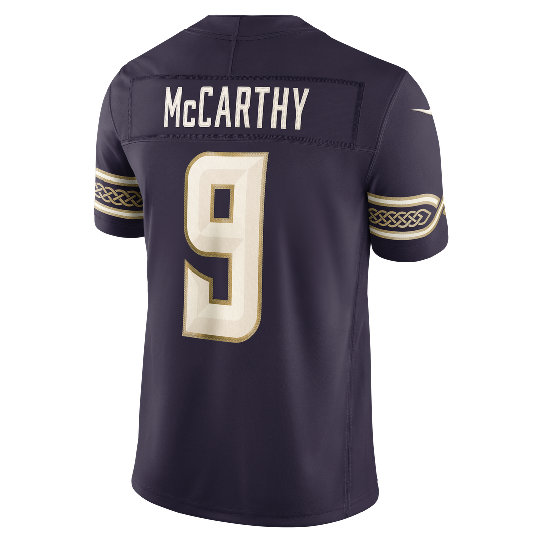 J.J. McCarthy Minnesota Vikings Purple 2026 Rivalries Collection Stitched Limited Jersey