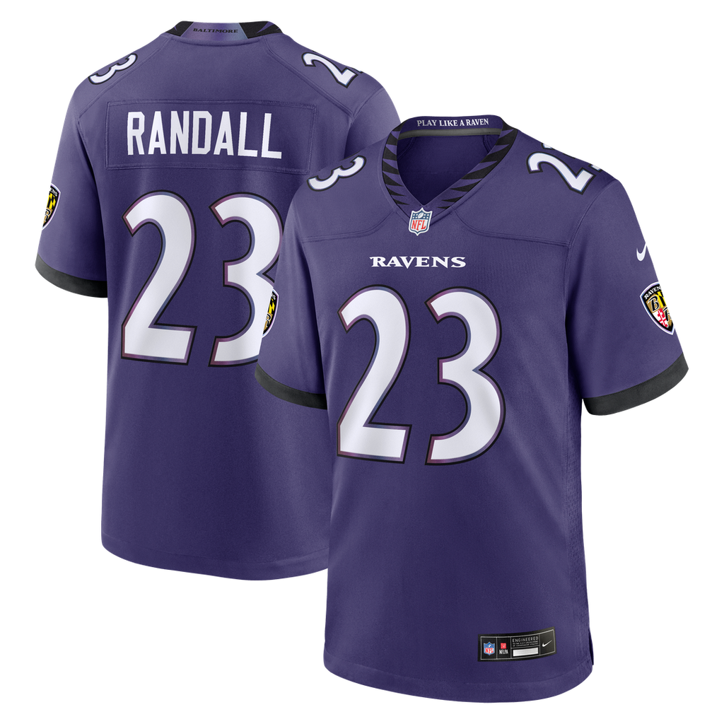Adam Randall Baltimore Ravens Purple Team Game Jersey