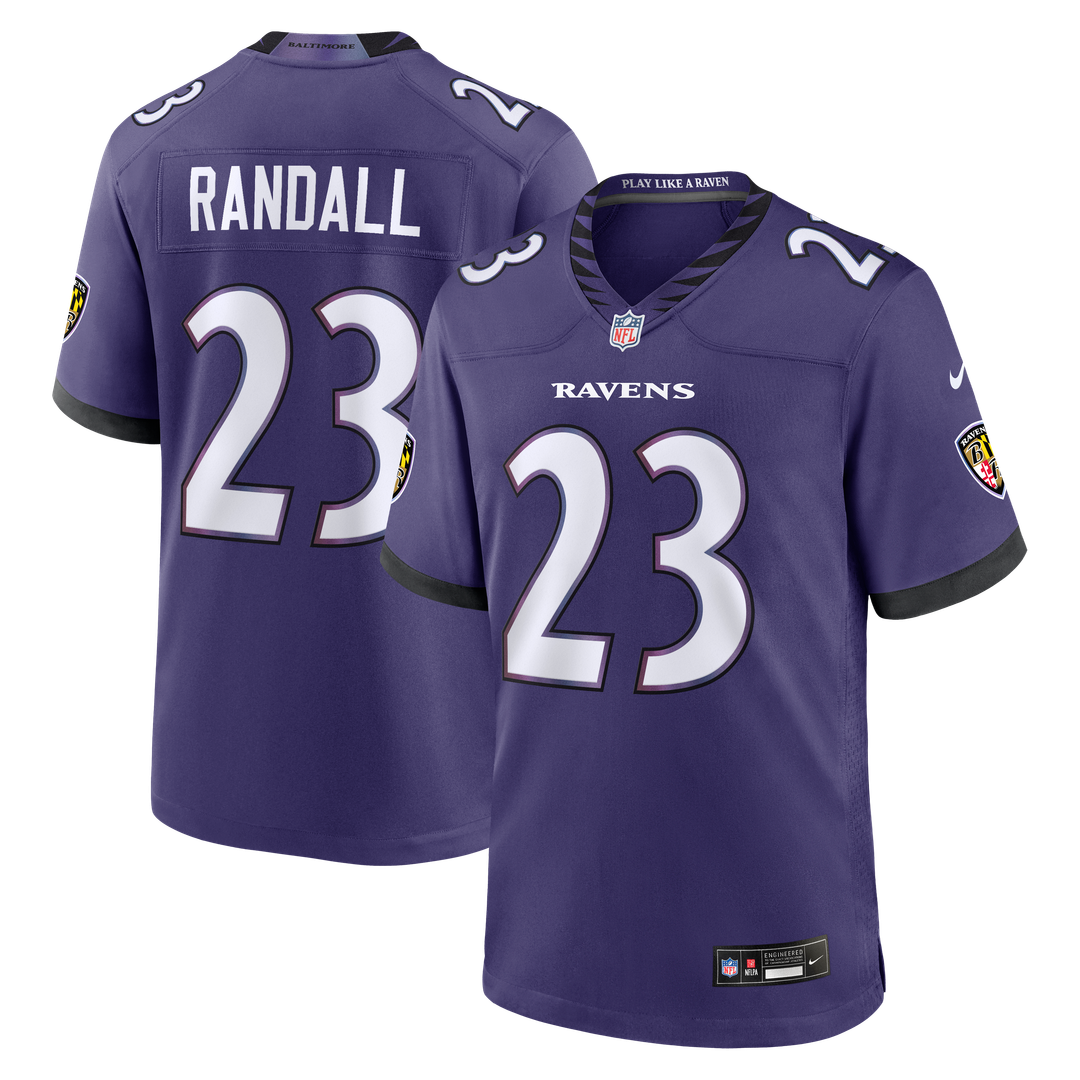 Adam Randall Baltimore Ravens Purple Team Game Jersey