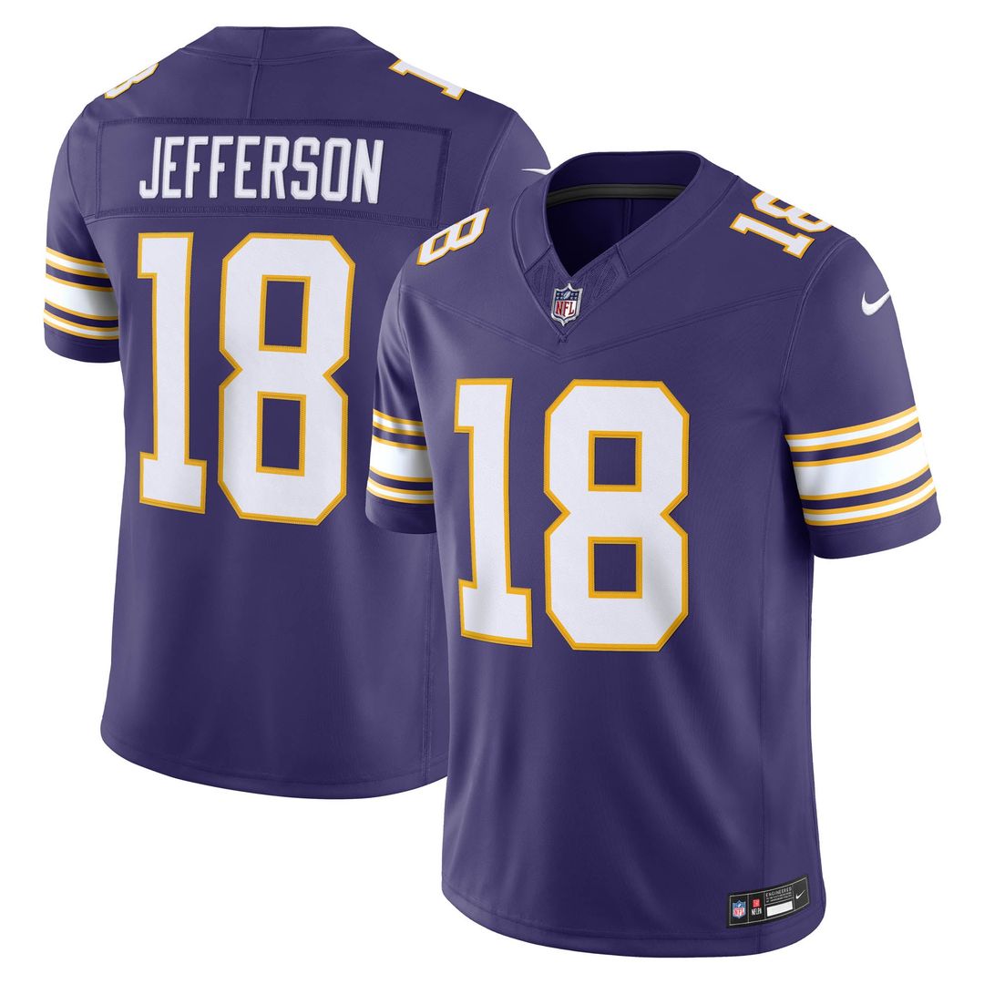 Justin Jefferson Minnesota Vikings Purple Alternate Classic Vapor F.U.S.E. Stitched Limited Jersey
