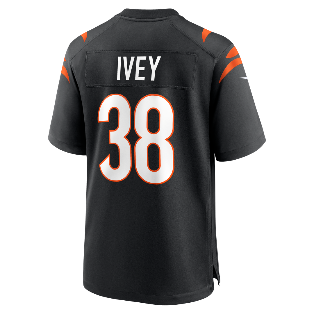 DJ Ivey Cincinnati Bengals Black Team Game Jersey