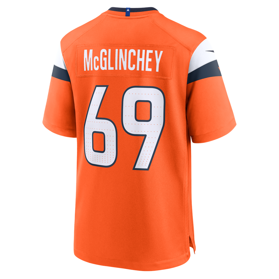 Mike McGlinchey Denver Broncos Orange Team Game Jersey