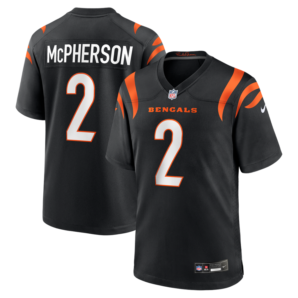 Evan McPherson Cincinnati Bengals Black Game Jersey
